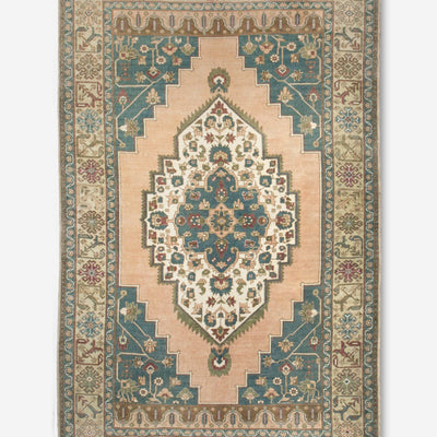 Vintage Turkish Hand-Knotted Wool Rug No. 383, 6'8" x 10'12"