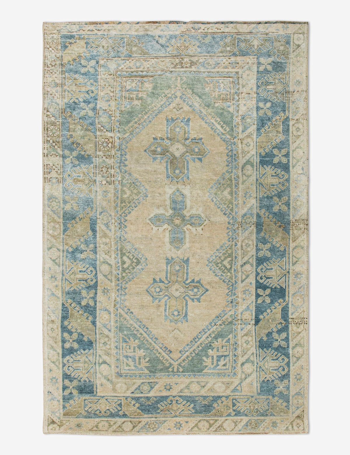 Vintage Turkish Hand-Knotted Wool Rug No. 459, 4'4" x 6'7"