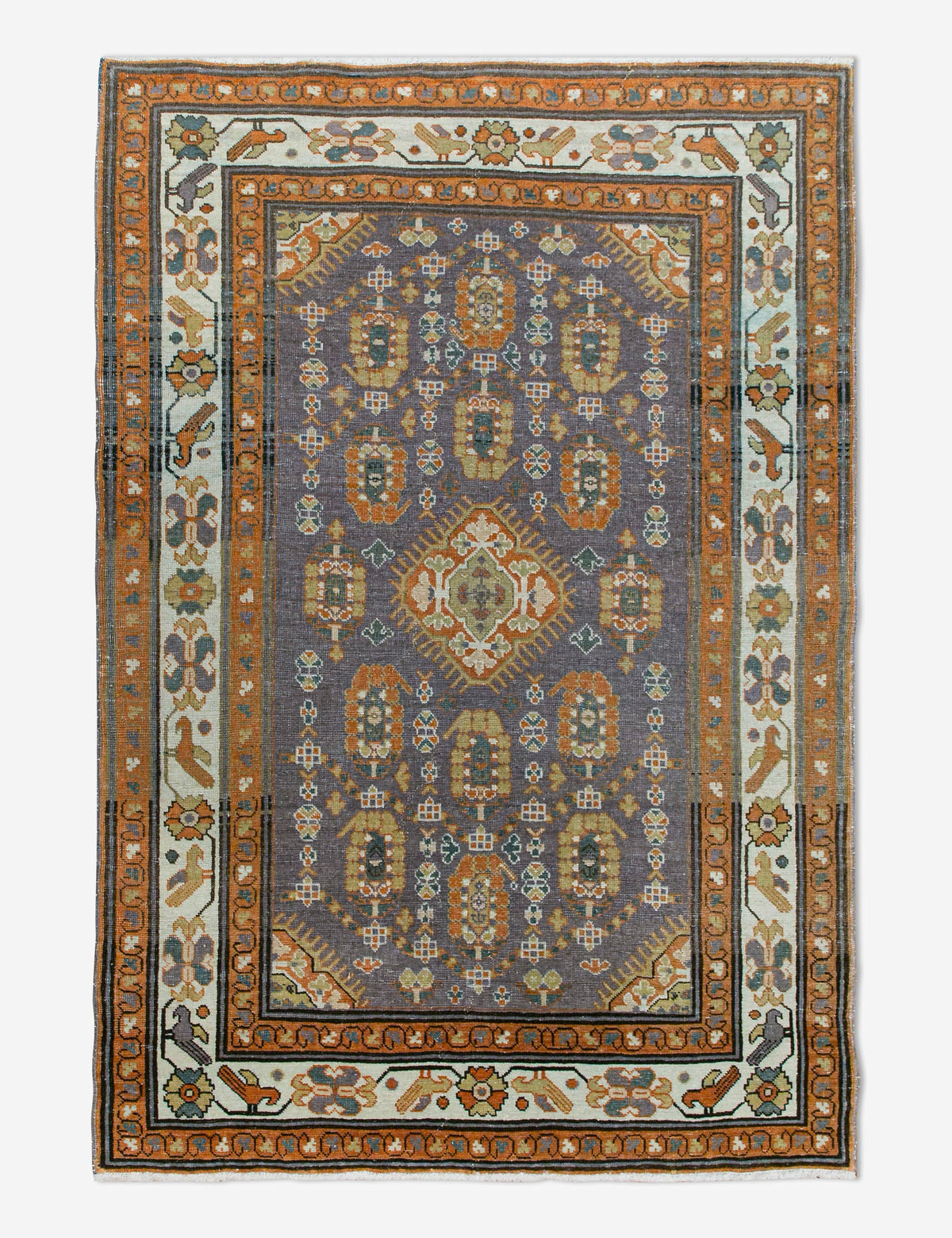 Vintage Turkish Hand-Knotted Wool Rug No. 461, 3'4" x 4'7"