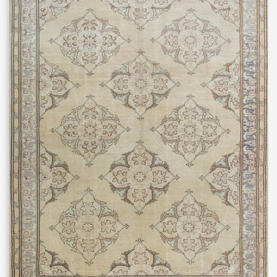 Vintage Turkish Hand-Knotted Wool Rug No. 588, 6'7" x 9'4"