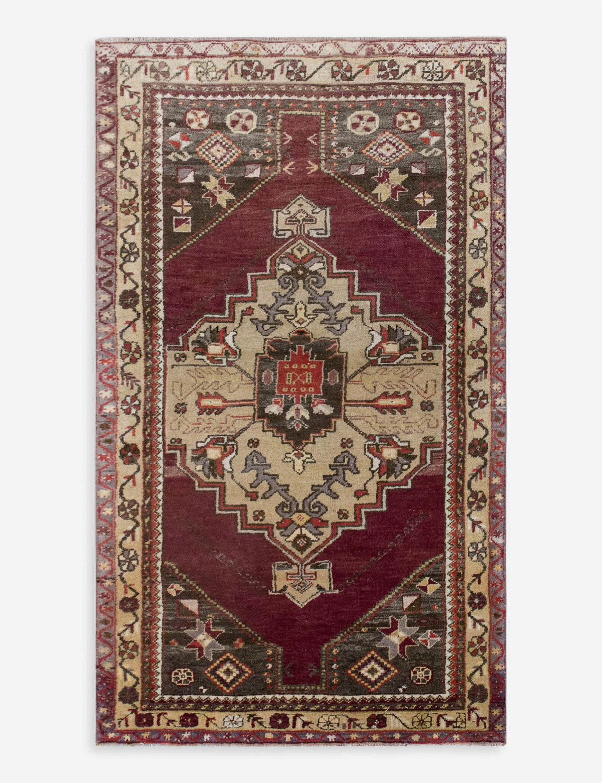 Vintage Turkish Hand-Knotted Wool Rug No. 590, 2'5" x 4'4"