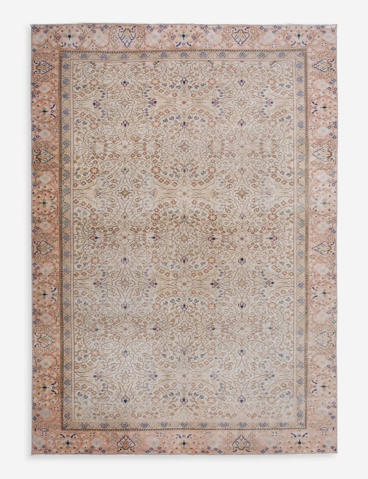 Vintage Turkish Hand-Knotted Wool Rug No. 592, 4'6" x 6'9"