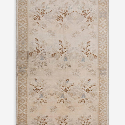 Vintage Turkish Hand-Knotted Wool Rug No. 593, 4'4" x 7'11"