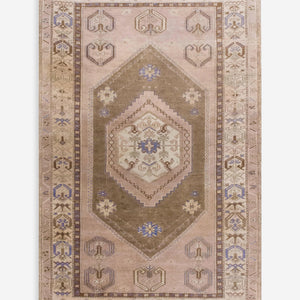 Vintage Turkish Hand-Knotted Wool Rug No. 594, 4' x 7'7"