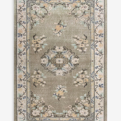 Vintage Turkish Hand-Knotted Wool Rug No. 598, 4'2" x 7'3"