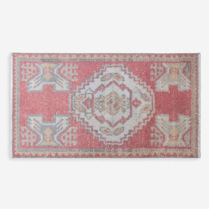 Vintage Turkish Hand-Knotted Wool Mini Rug No. 308, 1'7" x 3'2"