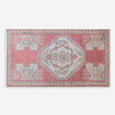 Vintage Turkish Hand-Knotted Wool Mini Rug No. 308, 1'7" x 3'2"