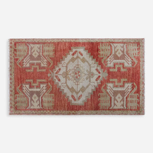 Vintage Turkish Hand-Knotted Wool Mini Rug No. 310, 1'6" x 2'11"