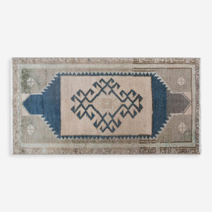 Vintage Turkish Hand-Knotted Wool Mini Rug No. 311, 1'5" x 3'1"