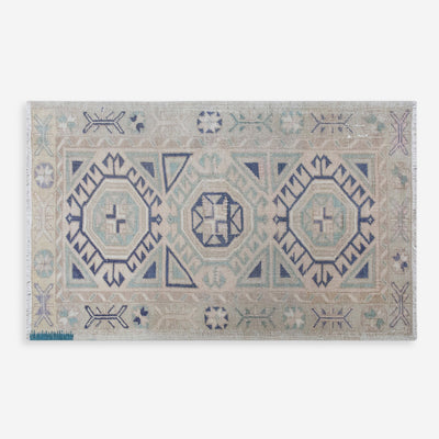 Vintage Turkish Hand-Knotted Wool Mini Rug No. 312, 2'1" x 3'8"