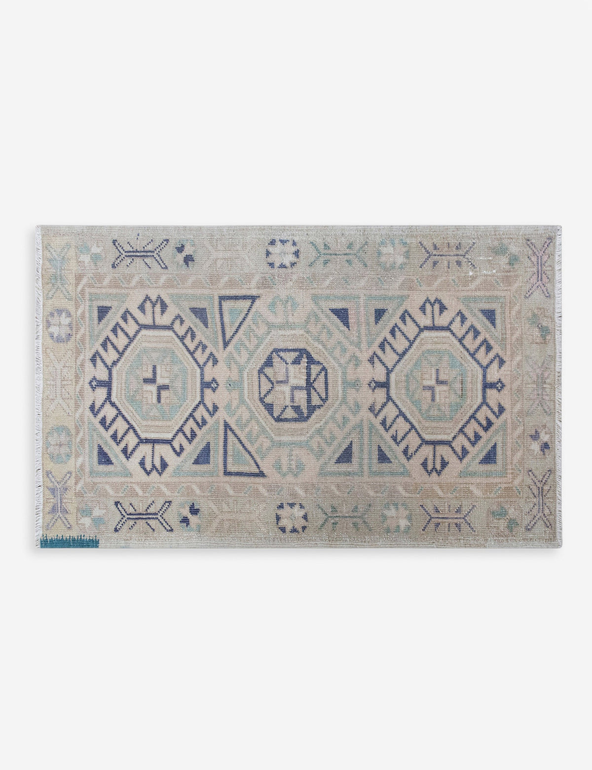 Vintage Turkish Hand-Knotted Wool Mini Rug No. 312, 2'1" x 3'8"