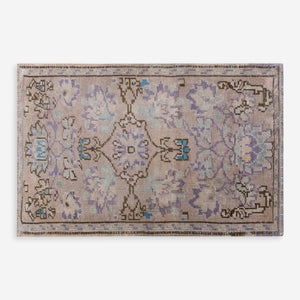 Vintage Turkish Hand-Knotted Wool Mini Rug No. 313, 1'11" x 3'2"