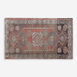 Vintage Turkish Hand-Knotted Wool Mini Rug No. 314, 1'11" x 3'7"