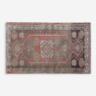 Vintage Turkish Hand-Knotted Wool Mini Rug No. 314, 1'11" x 3'7"