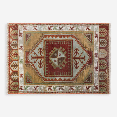 Vintage Turkish Hand-Knotted Wool Mini Rug No. 315, 1'9" x 2'7"
