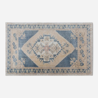 Vintage Turkish Hand-Knotted Wool Mini Rug No. 317, 1'9" x 3'4"