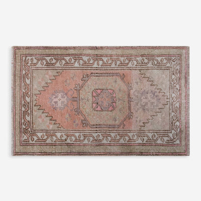 Vintage Turkish Hand-Knotted Wool Mini Rug No. 320, 1'9" x 3'1"