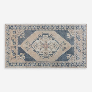 Vintage Turkish Hand-Knotted Wool Mini Rug No. 322, 1'8" x 3'2"