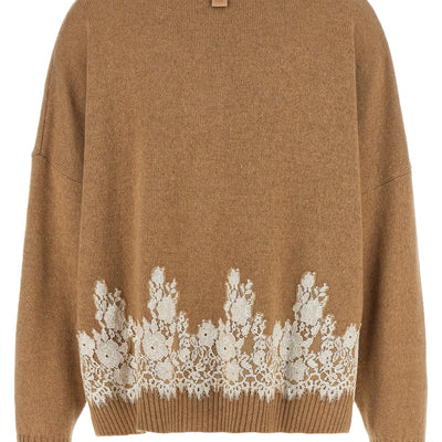 Alberta Ferretti Lace Insert Cardigan