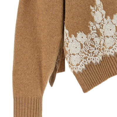 Alberta Ferretti Lace Insert Cardigan