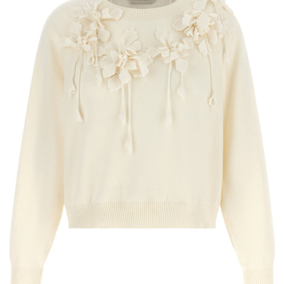 Alberta Ferretti Embroidered Flower Sweater