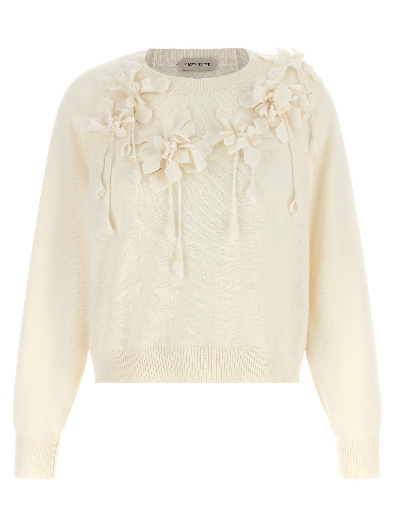 Alberta Ferretti Embroidered Flower Sweater