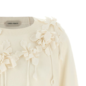 Alberta Ferretti Embroidered Flower Sweater