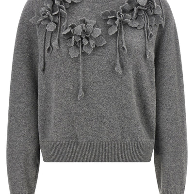 Alberta Ferretti Embroidered Flower Sweater