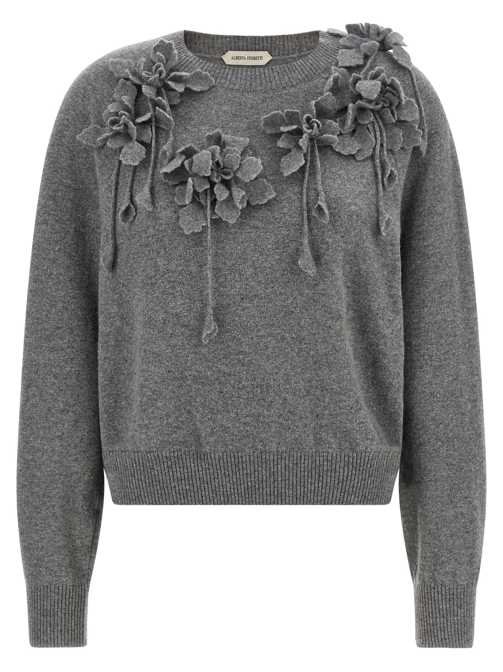 Alberta Ferretti Embroidered Flower Sweater