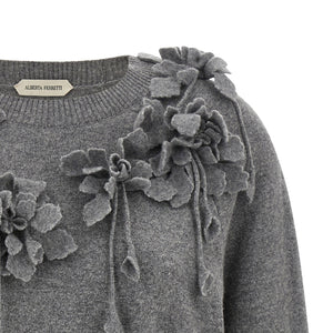 Alberta Ferretti Embroidered Flower Sweater