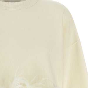 Alberta Ferretti Feather Cropped Sweater