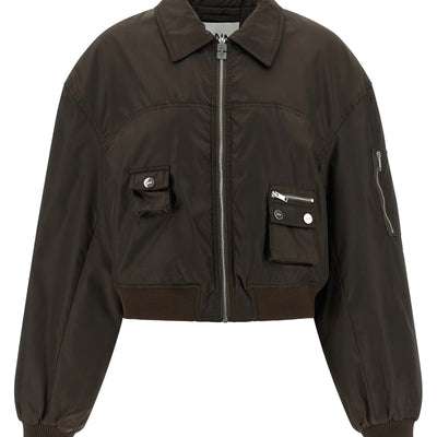 Ganni Duchesse Nylon Bomber Jacket