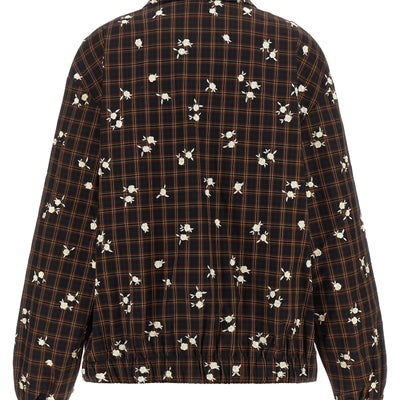Ganni Check Flower Bomber Jacket