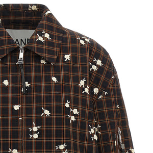 Ganni Check Flower Bomber Jacket