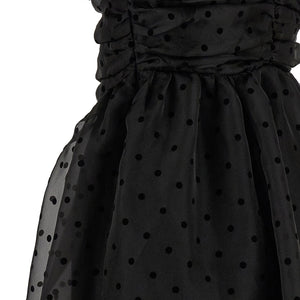 Ganni Black Organza Ruched Dress