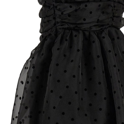 Ganni Black Organza Ruched Dress