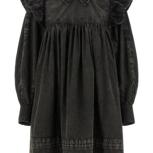 Ganni Black Washed Mini Shirt Dress