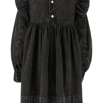 Ganni Black Washed Mini Shirt Dress
