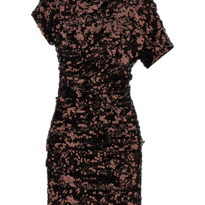 Ganni Brown Sequins Mini Dress