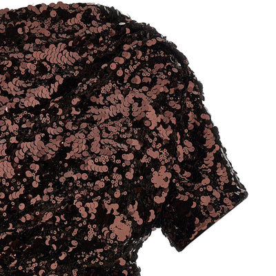 Ganni Brown Sequins Mini Dress