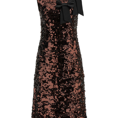 Ganni Velvet Sequins Straight Midi Dress