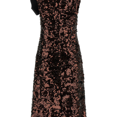 Ganni Velvet Sequins Straight Midi Dress