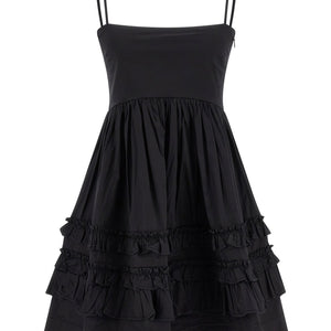 Ganni Black Mini Frill Dress