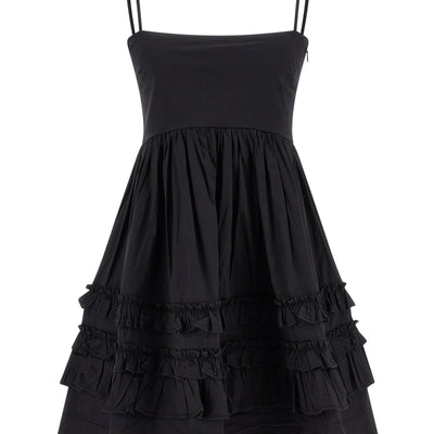 Ganni Black Mini Frill Dress