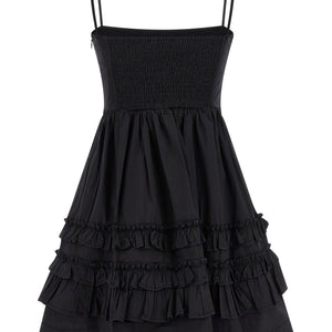 Ganni Black Mini Frill Dress