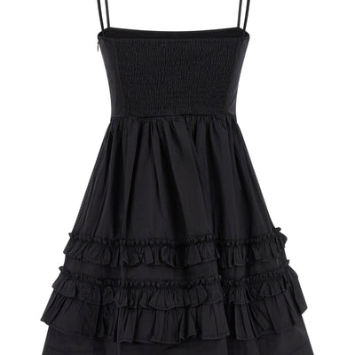 Ganni Black Mini Frill Dress