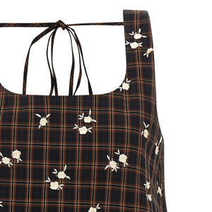 Ganni Check Flower Dress