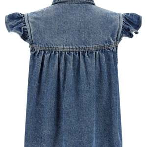 Ganni Denim Ruffle Top