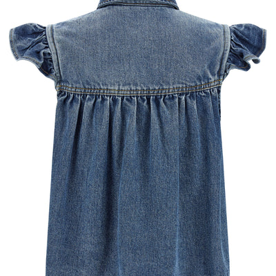 Ganni Denim Ruffle Top