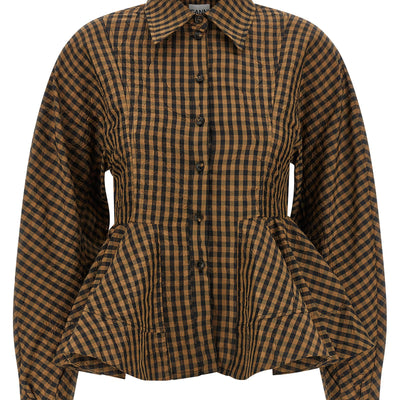 Ganni Crinckled Taffetà Blouse